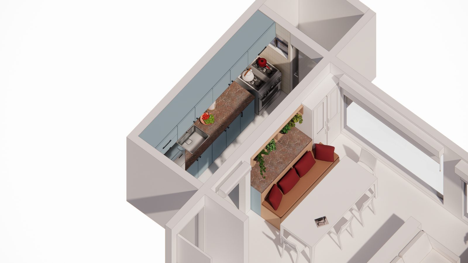 Propuesta a futuro: cocina conectada al living